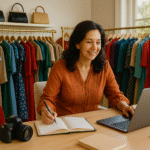 woman vintage store